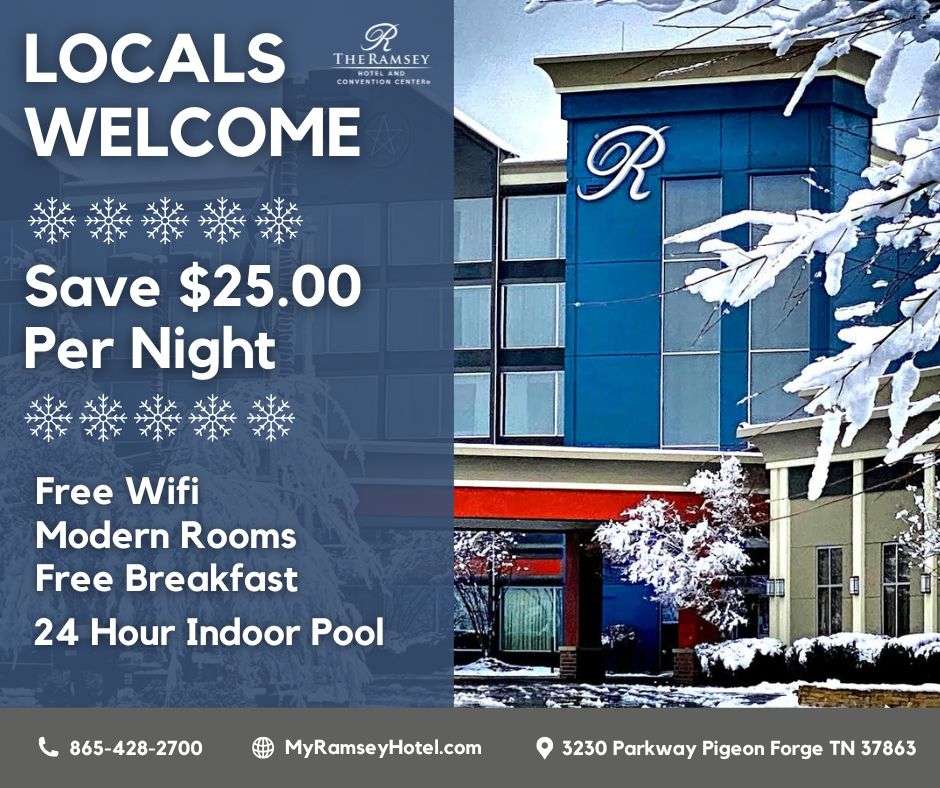 Locals welcome at Pigeon Forge Hotel with Winter Discount Rate