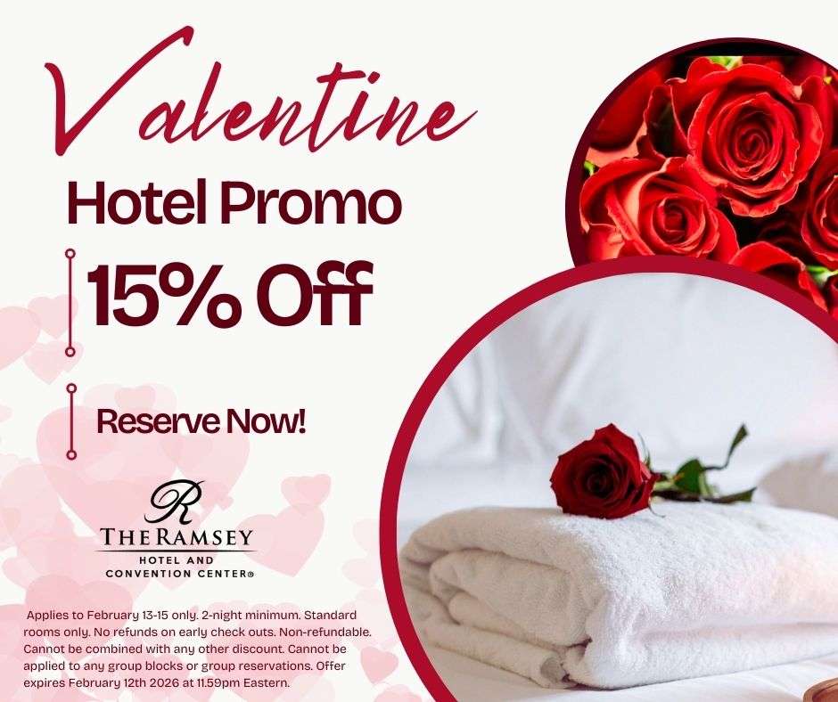 Valentines and February Hotel Discounts in Pigeon Forge at best Downtown Hotel