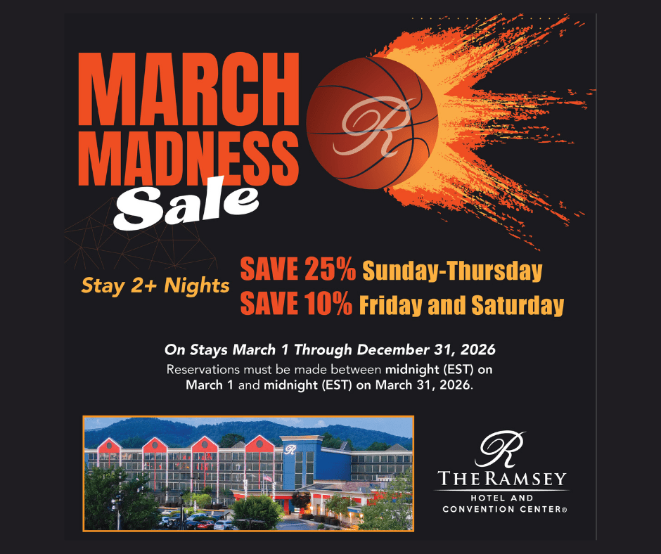 March through December Hotel Savings in Pigeon Forge at Top Downtown Hotel